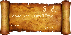 Brodafker Lukrécia névjegykártya